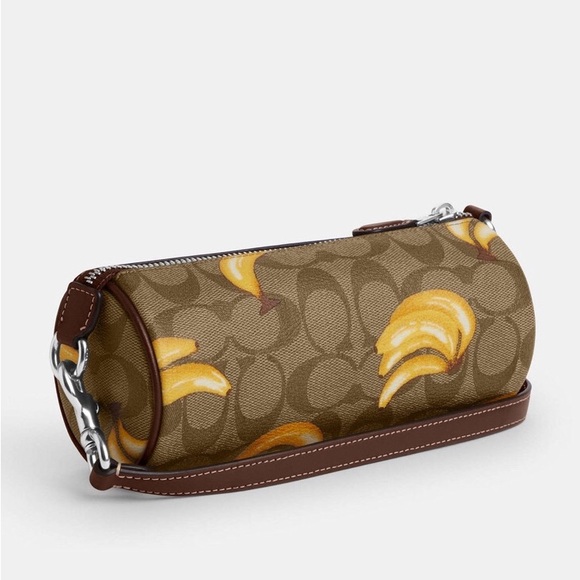 NWT Coach Nolita Barrel Bag In Signature Canvas With Banana Print - Picture 2 of 11